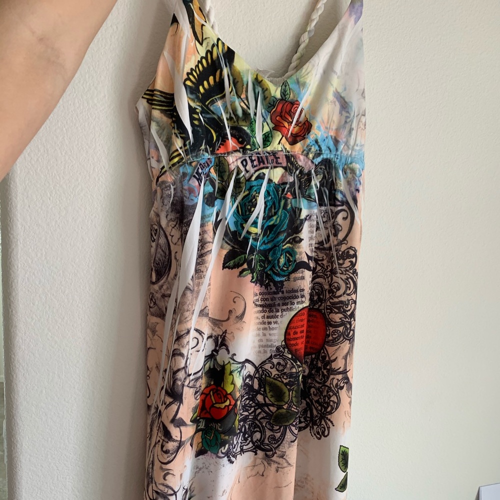 ED Hardy rope sleeve tank dress